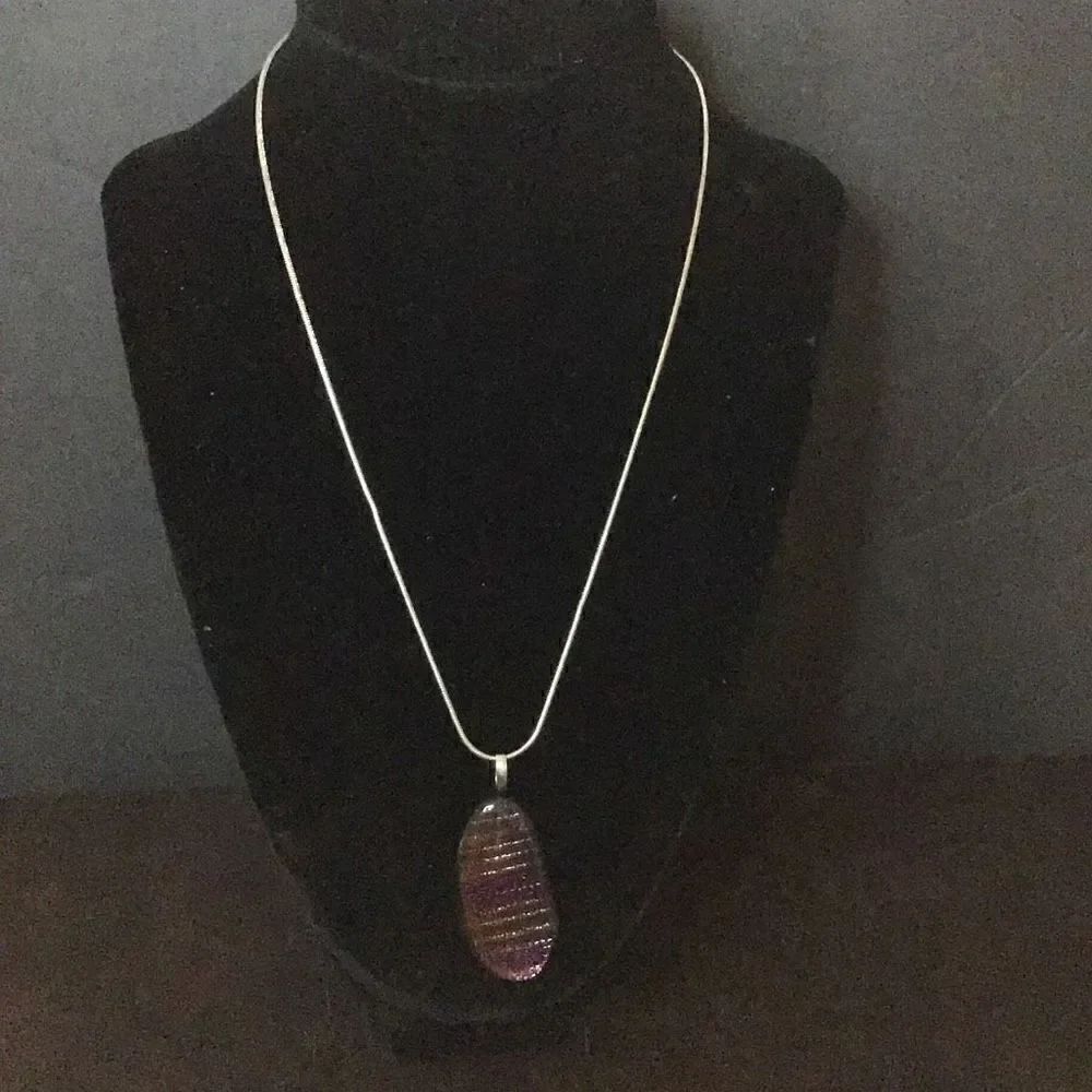 Beautiful, multicolor, fused glass, Pendant necklace ￼